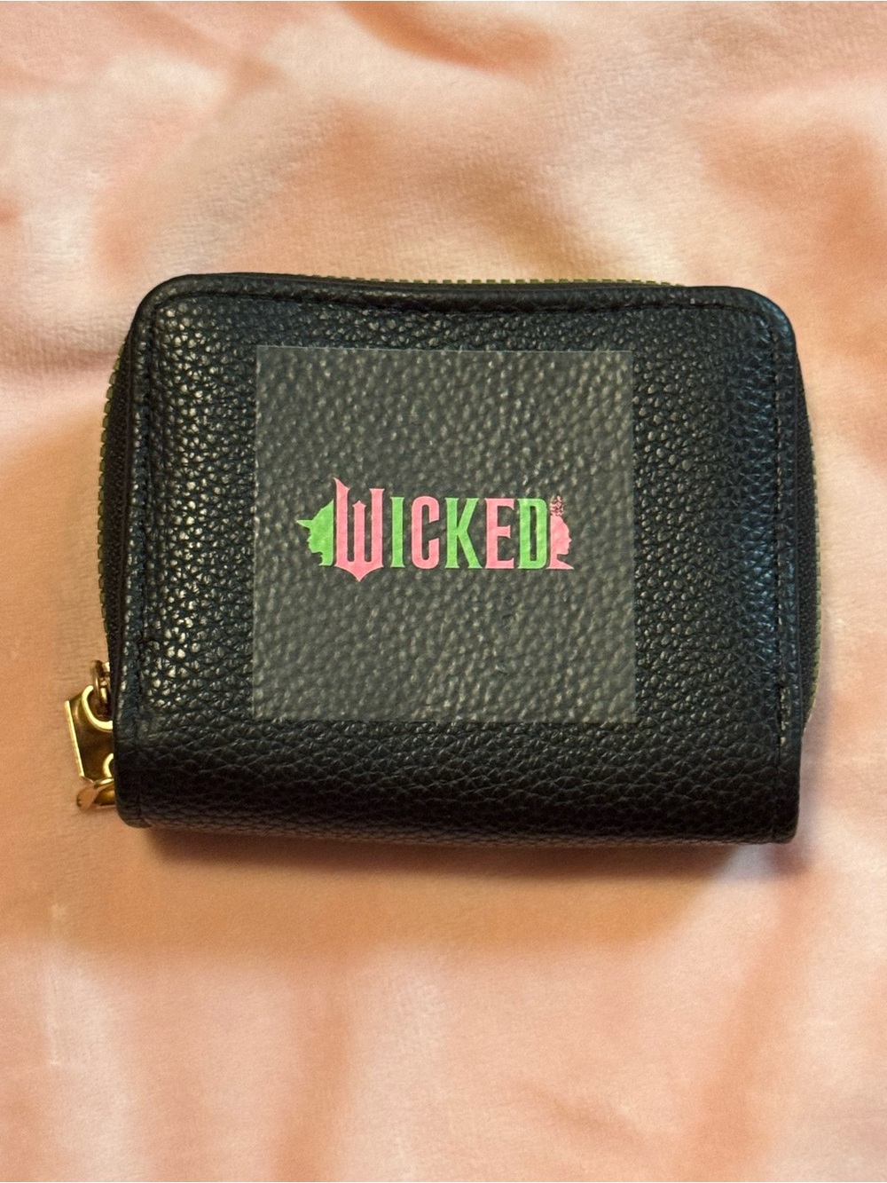 Wicked Logo Black Pebbled Zip Wallet